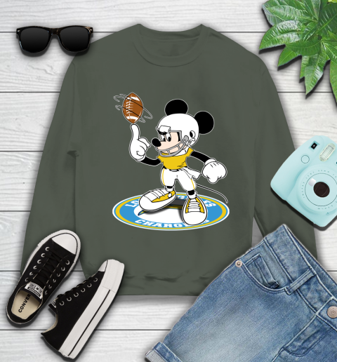 NFL Football Los Angeles Chargers Cheerful Mickey Disney Shirt Youth Sweatshirt 9