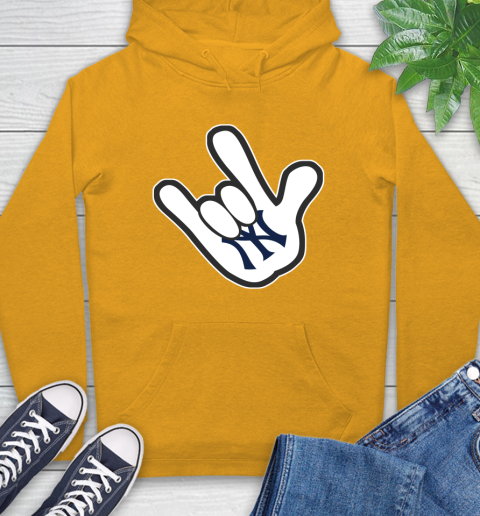 New York Yankees MLB Baseball Mickey Rock Hand Disney Hoodie 3