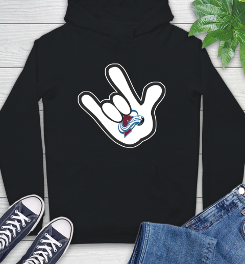 Colorado Avalanche NHL Hockey Mickey Rock Hand Disney Hoodie 2