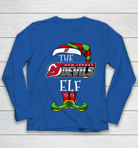 New Jersey Devils Christmas ELF Funny NHL Youth Long Sleeve 7