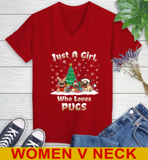 Christmas Just a girl who love pugs dog pet lover 82