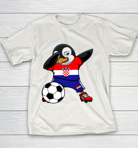 Dabbing Penguin Croatia Soccer Fans Jersey Football Lovers Youth T-Shirt