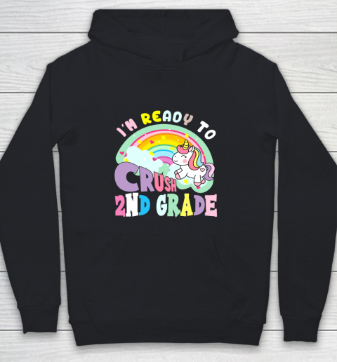 Back to school shirt ready to crush 2nd grade unicorn Youth Hoodie