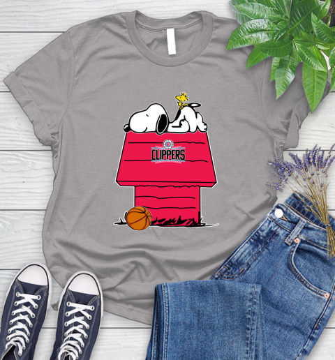 LA Clippers NBA Basketball Snoopy Woodstock The Peanuts Movie Women's T-Shirt 5