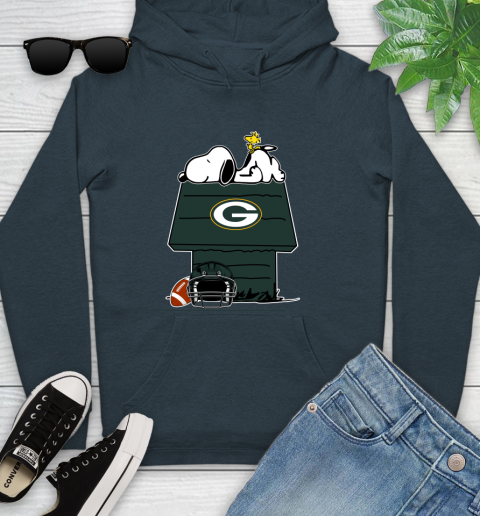 Green Bay Packers NFL Football Snoopy Woodstock The Peanuts Movie Youth Hoodie 8