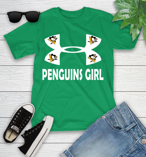 NHL Pittsburgh Penguins Girl Under Armour Hockey Sports Youth T-Shirt 8