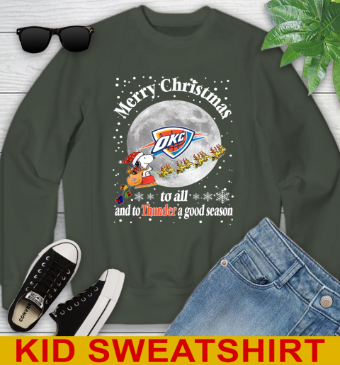 Oklahoma City Thunder Merry Christmas To All And To Thunder A Good Season NBA Basketball Sports Youth Sweatshirt 8