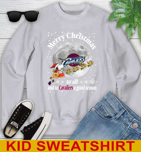 Cleveland Cavaliers Merry Christmas To All And To Cavaliers A Good Season NBA Basketball Sports Youth Sweatshirt 3