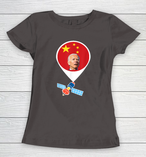 Chinese Spy Balloon Funny Surveillance Joe Biden China Flag Women's T-Shirt 5