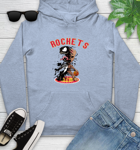 NBA Houston Rockets Basketball Venom Groot Guardians Of The Galaxy Youth Hoodie 10