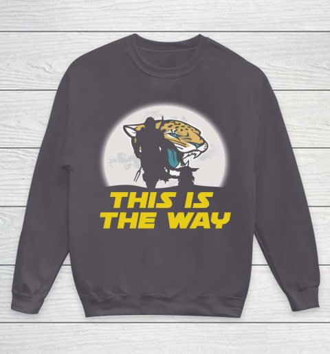 Jacksonville Jaguars NFL Football Star Wars Yoda And Mandalorian This Is The Way Youth Sweatshirt 5