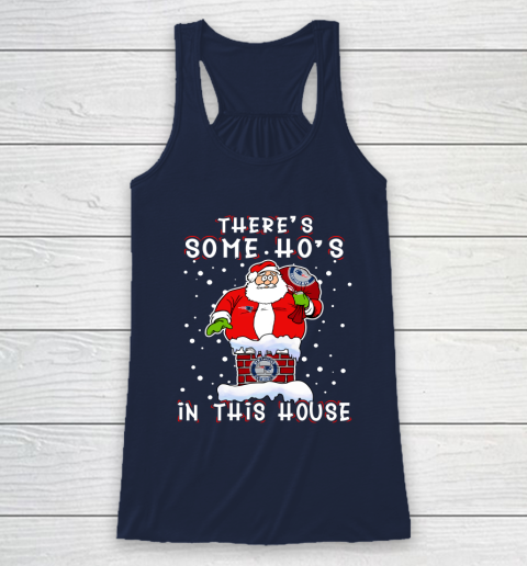 New England Patriots Christmas There Is Some Hos In This House Santa Stuck In The Chimney NFL Racerback Tank 8