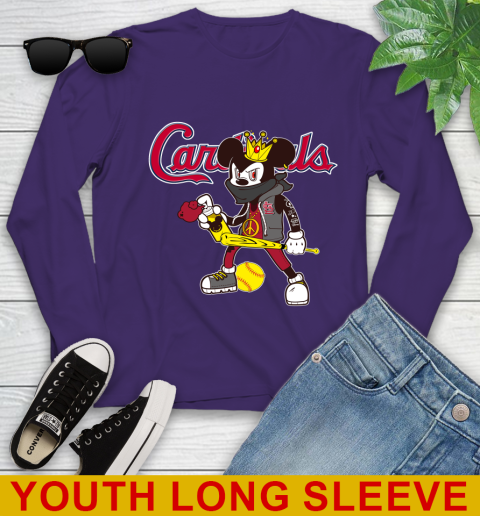 St.Louis Cardinals MLB Baseball Mickey Peace Sign Sports Youth Long Sleeve 5