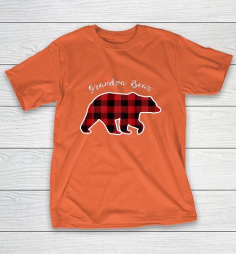 GRANDPA BEAR Men Red Plaid Christmas Pajama Family Gift T-Shirt 4