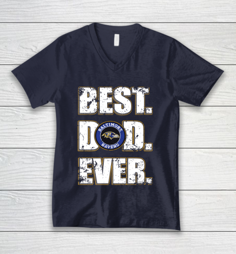 NFL Baltimore Ravens Football Best Dad Ever Family Shirt V-Neck T-Shirt 2