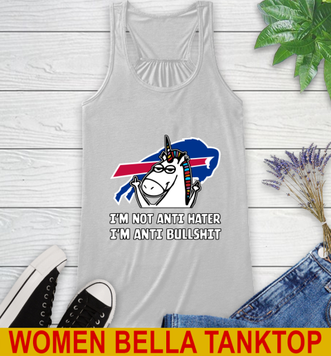 Buffalo Bills NFL Football Unicorn I'm Not Anti Hater I'm Anti Bullshit Racerback Tank