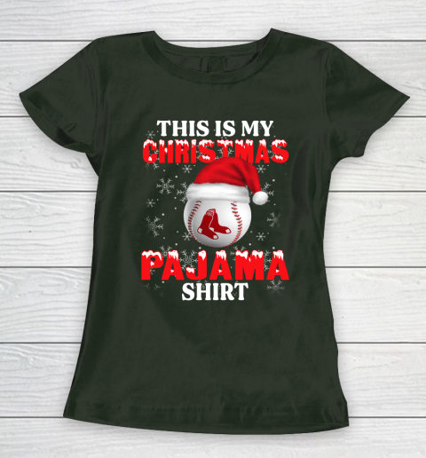 Boston Red Sox This Is My Christmas Pajama Shirt MLB Women's T-Shirt 4