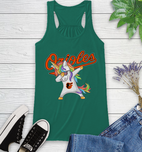 Baltimore Orioles MLB Baseball Funny Unicorn Dabbing Sports Racerback Tank 7