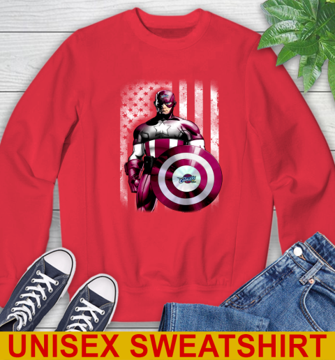Cleveland Cavaliers NBA Basketball Captain America Marvel Avengers American Flag Shirt Sweatshirt 12