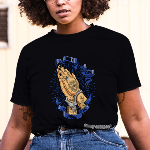 Air Jordan 1 Royal matching sneaker tshirt Only God Can Judge Me Black and Blue Jordan Tshirt