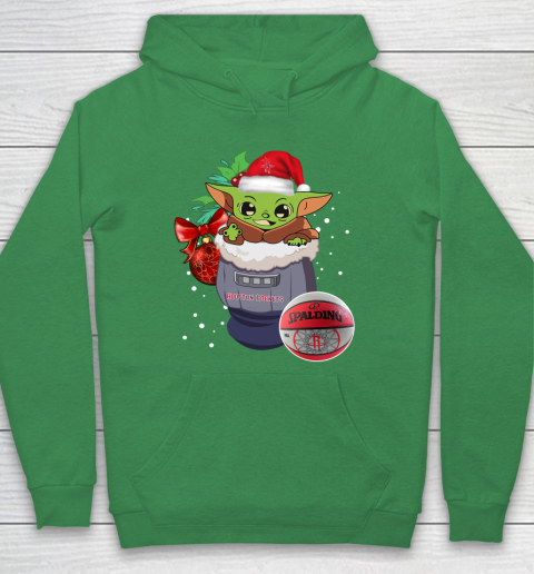 Houston Rockets Christmas Baby Yoda Star Wars Funny Happy NBA Hoodie 8