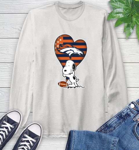Denver Broncos NFL Football The Peanuts Movie Adorable Snoopy Long Sleeve T-Shirt