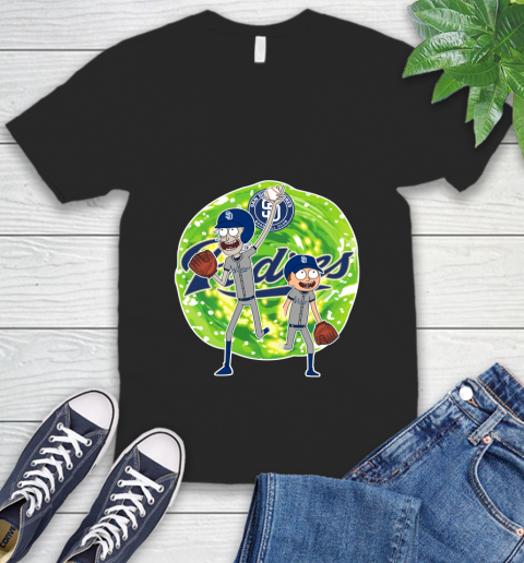 MLB San Diego Padres Rick And Morty Baseball Sports V-Neck T-Shirt 2
