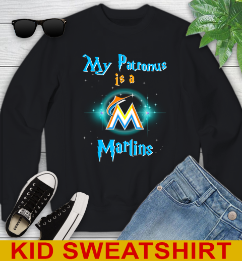 MLB Baseball Harry Potter My Patronus Is A Miami Marlins Youth Sweatshirt