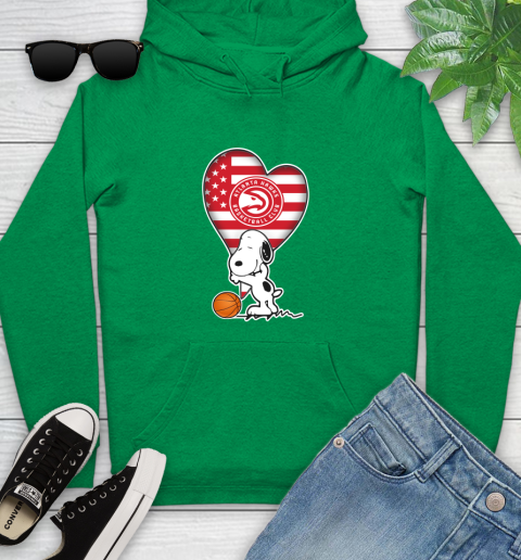 Atlanta Hawks NBA Basketball The Peanuts Movie Adorable Snoopy Youth Hoodie 7