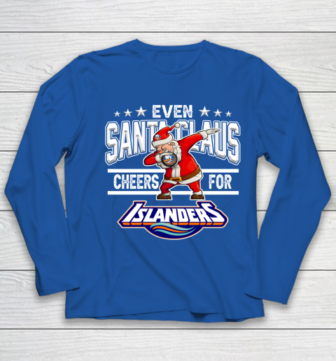 New York Islanders Even Santa Claus Cheers For Christmas NHL Youth Long Sleeve 7