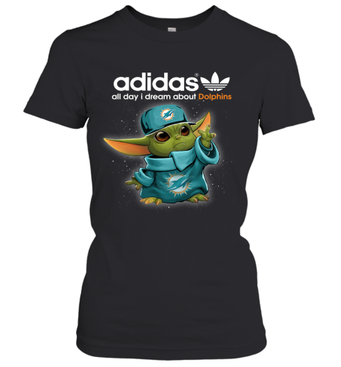 Baby Yoda Adidas All Day I Dream About Miami Dolphins Women's T-Shirt