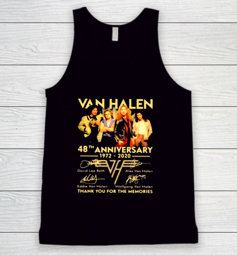 Van Halen 48th Anniversary 1972 2020 thank you for the memories signatures Tank Top