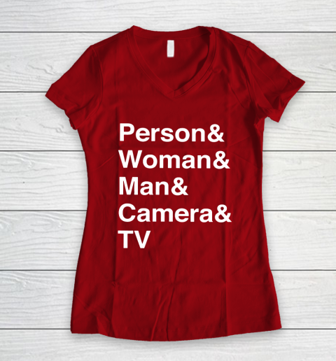 Person Woman Man Camera TV Women's V-Neck T-Shirt 8