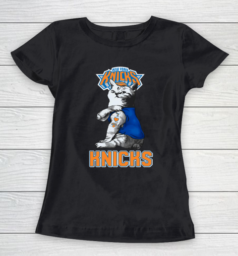 NBA Basketball My Cat Loves New York Knicks Women's T-Shirt