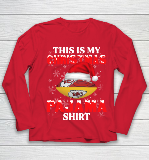Kansas City Chiefs This Is My Christmas Pajama Shirt NFL Youth Long Sleeve 8