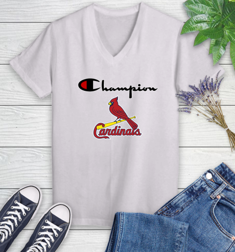 MLB Baseball St.Louis Cardinals Champion Shirt Women's V-Neck T-Shirt