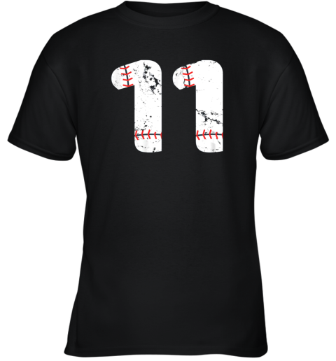 Number #11 BASEBALL Vintage Distressed Team Youth T-Shirt