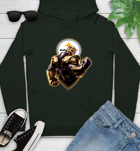 NFL Thanos Avengers Endgame Football Sports Pittsburgh Steelers Youth Hoodie 13