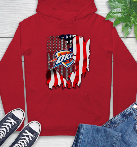 Oklahoma City Thunder NBA Basketball American Flag Hoodie 10