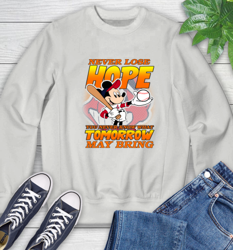 Cleveland Indians MLB Baseball Mickey Disney Never Lose Hope Sweatshirt 5