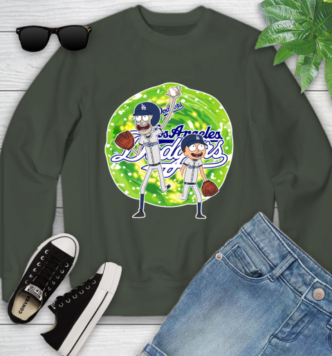 MLB Los Angeles Dodgers Rick And Morty Baseball Sports Youth Sweatshirt 10