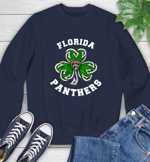NHL Florida Panthers Three Leaf Clover St Patrick's Day Hockey Sports Sweatshirt 2