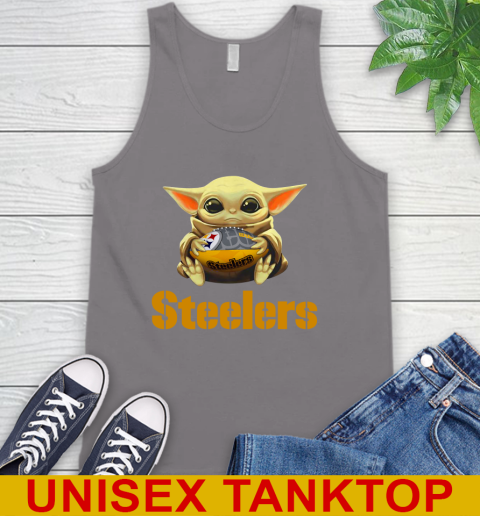 NFL Football Pittsburgh Steelers Baby Yoda Star Wars Shirt Tank Top - Image 8