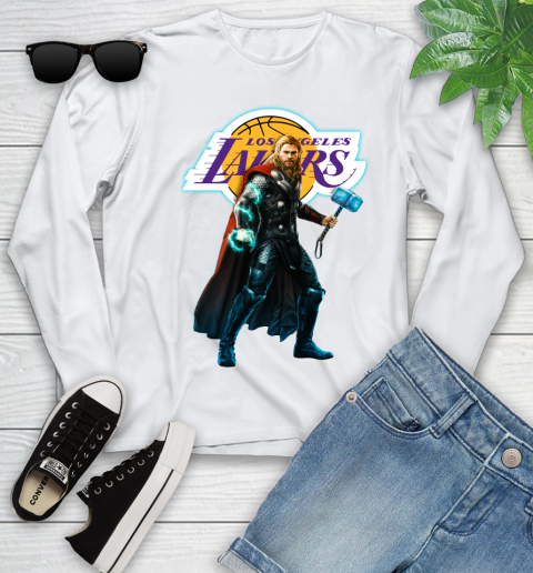NBA Thor Avengers Endgame Basketball Los Angeles Lakers Youth Long Sleeve