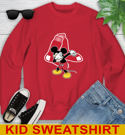 Boston Red Sox MLB Baseball Dabbing Mickey Disney Sports Youth Sweatshirt 8