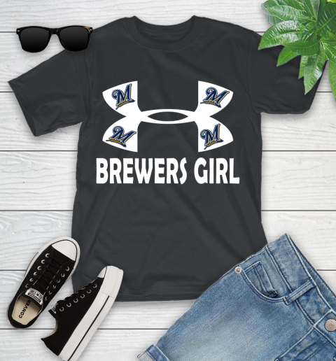 MLB Milwaukee Brewers Under Armour Baseball Sports Youth T-Shirt
