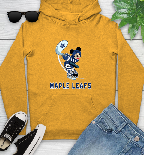 NHL Hockey Toronto Maple Leafs Cheerful Mickey Mouse Shirt Youth Hoodie 3