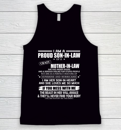 Son In Law Shirt  Im A Proud Son In Law Of A Crazy Mother In Law Gift Tank Top