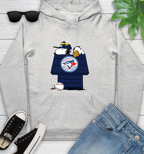 MLB Toronto Blue Jays Snoopy Woodstock The Peanuts Movie Baseball T Shirt Youth Hoodie