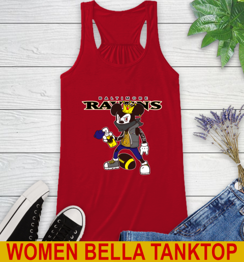 Baltimore Ravens NFL Football Mickey Peace Sign Sports Racerback Tank 6
